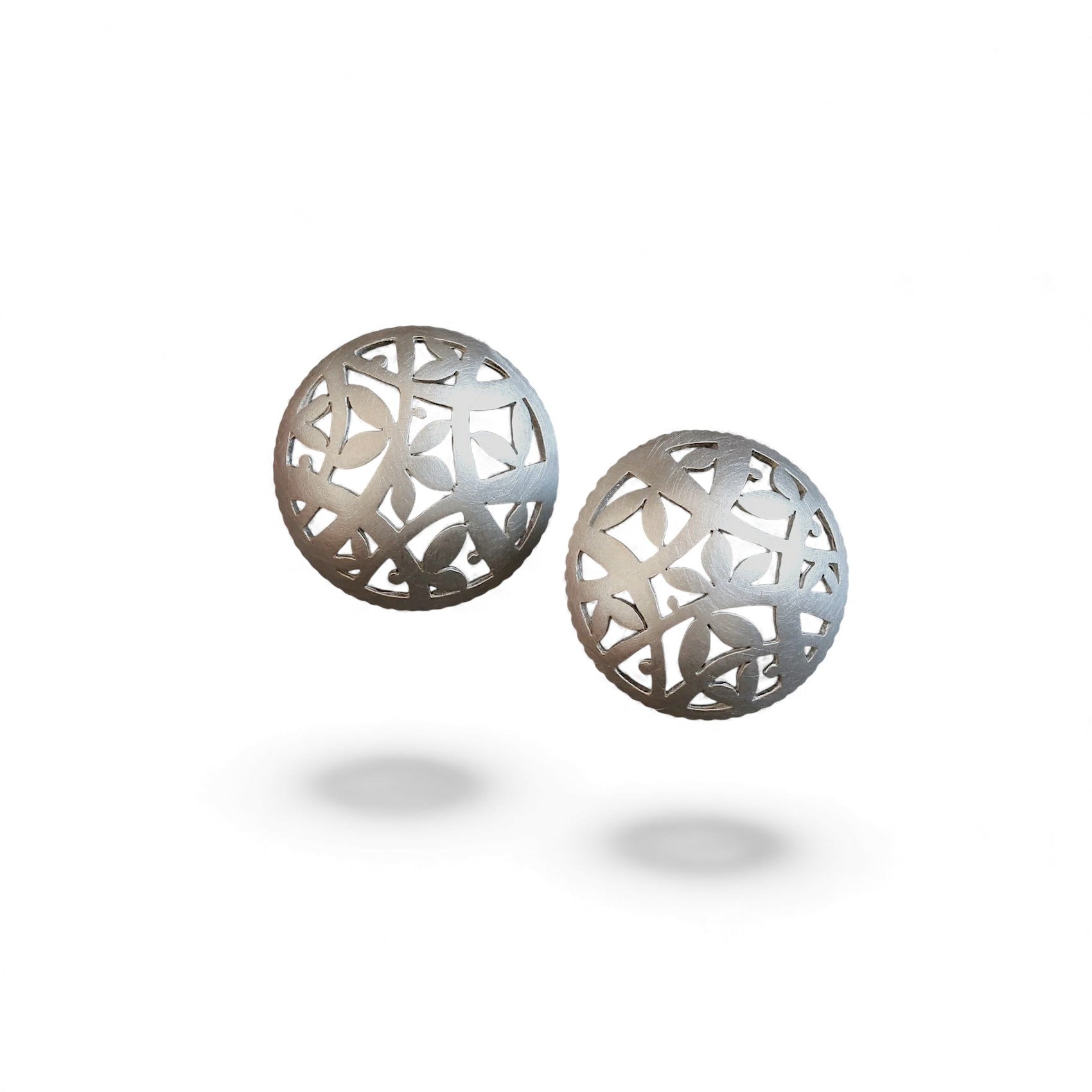 Domed Silver Stud Earrings - Earrings - Kia Concept Store