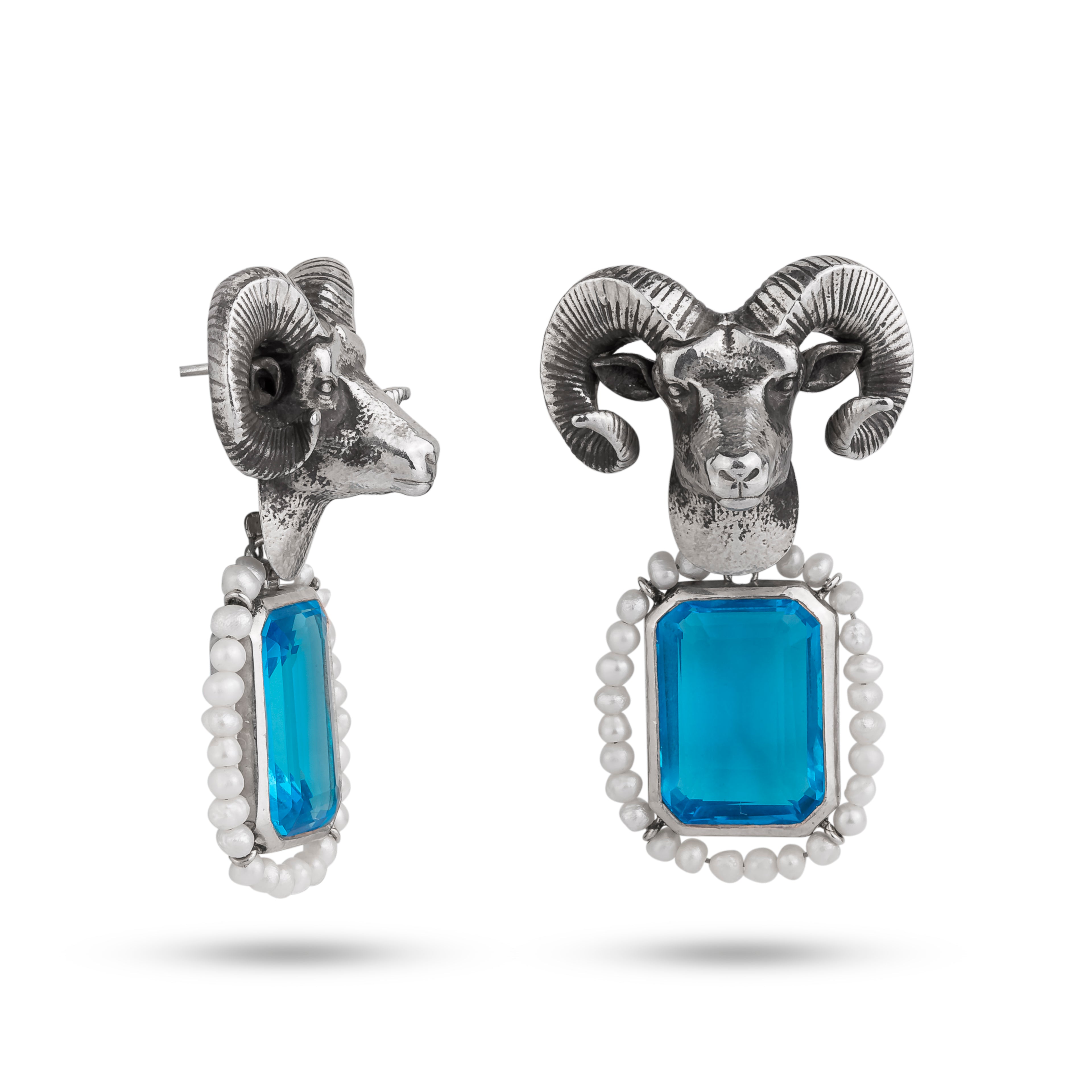Ram Earrings - sterling silver earrings by Kia Concept