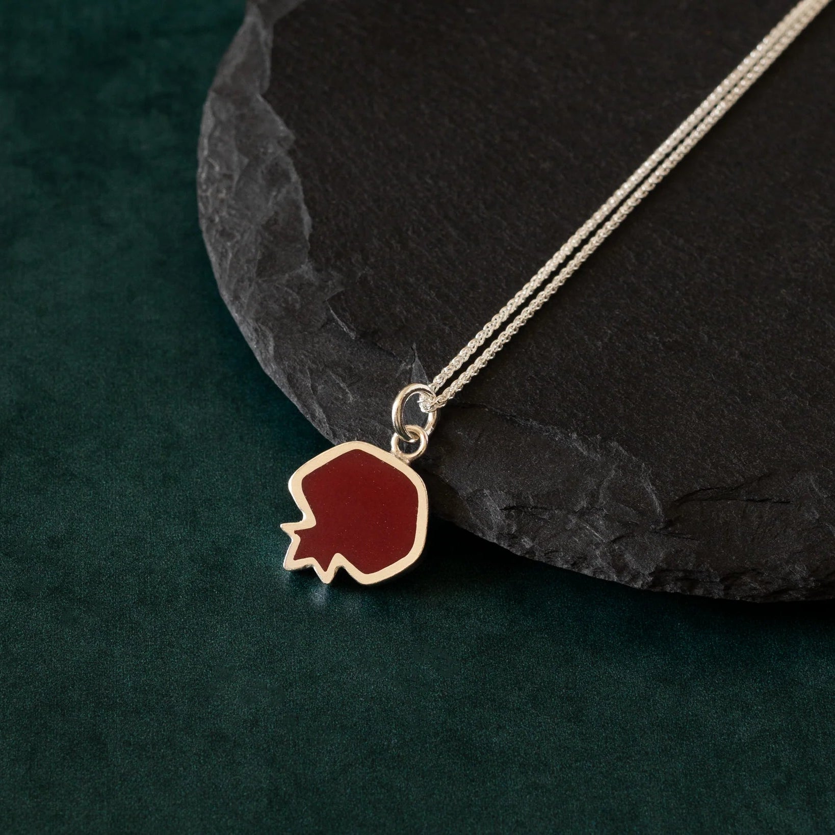 Silver & Resin Pomegranate Necklace