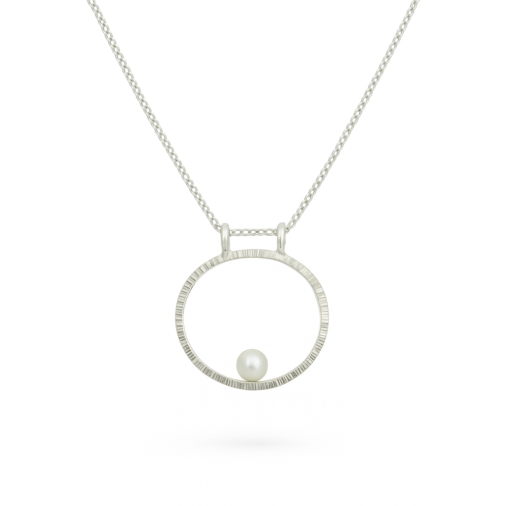 Silver Necklace with Freshwater Pearl - Necklace - Kia Concept Store