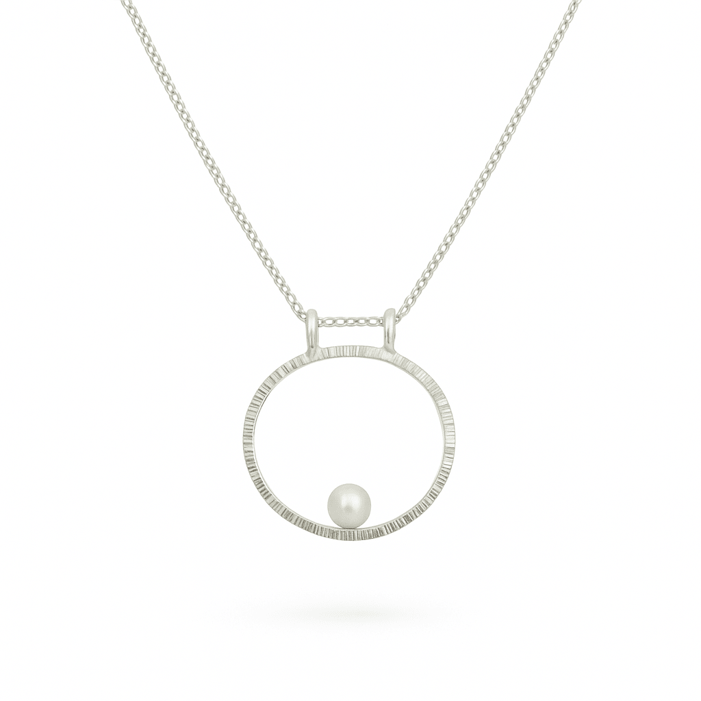 Silver Necklace with Freshwater Pearl - Necklace - Kia Concept Store