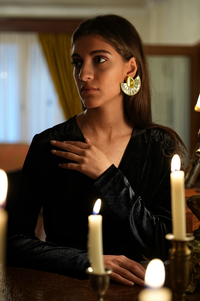 Boucles d'oreilles éventail
