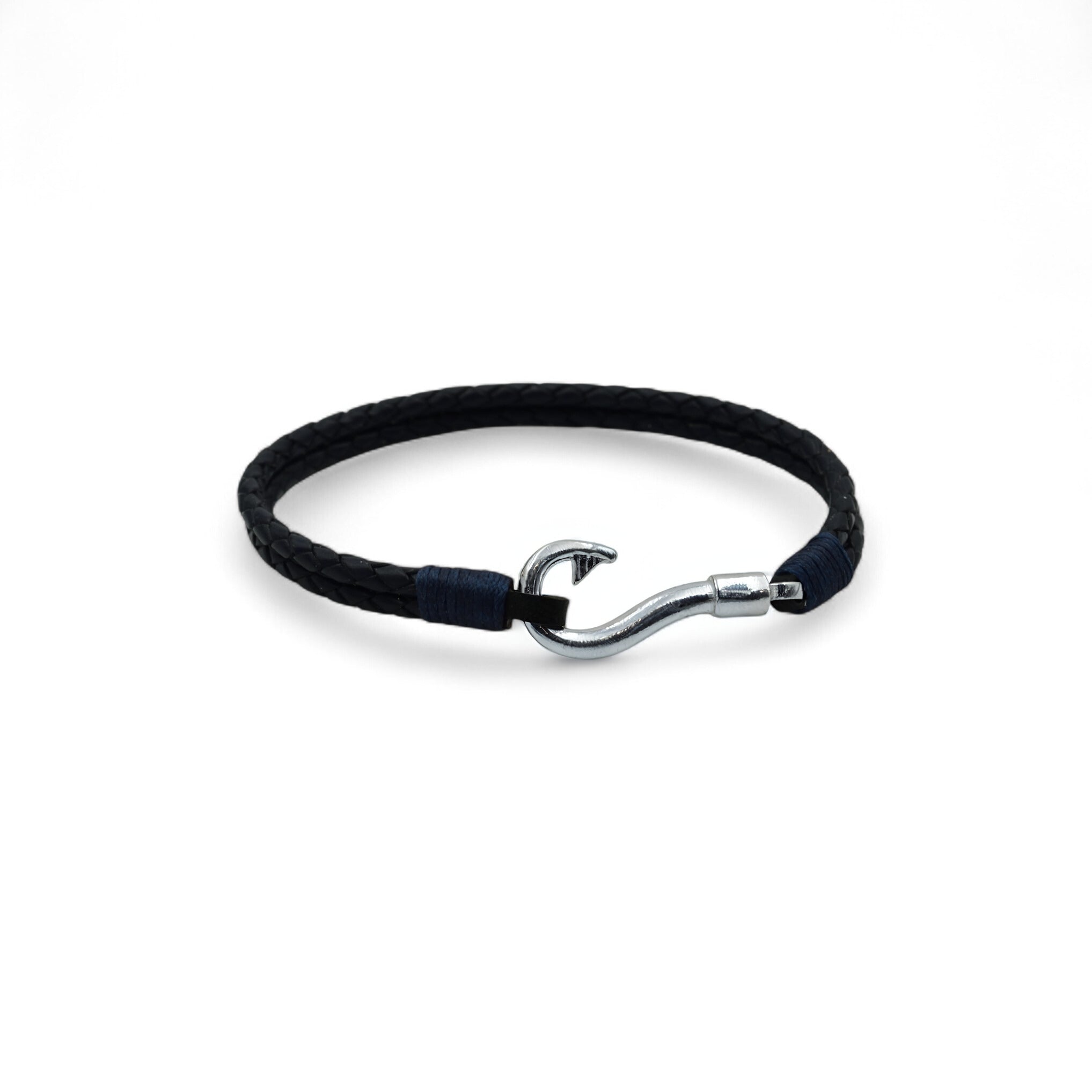 Braided Leather Hook Bracelet