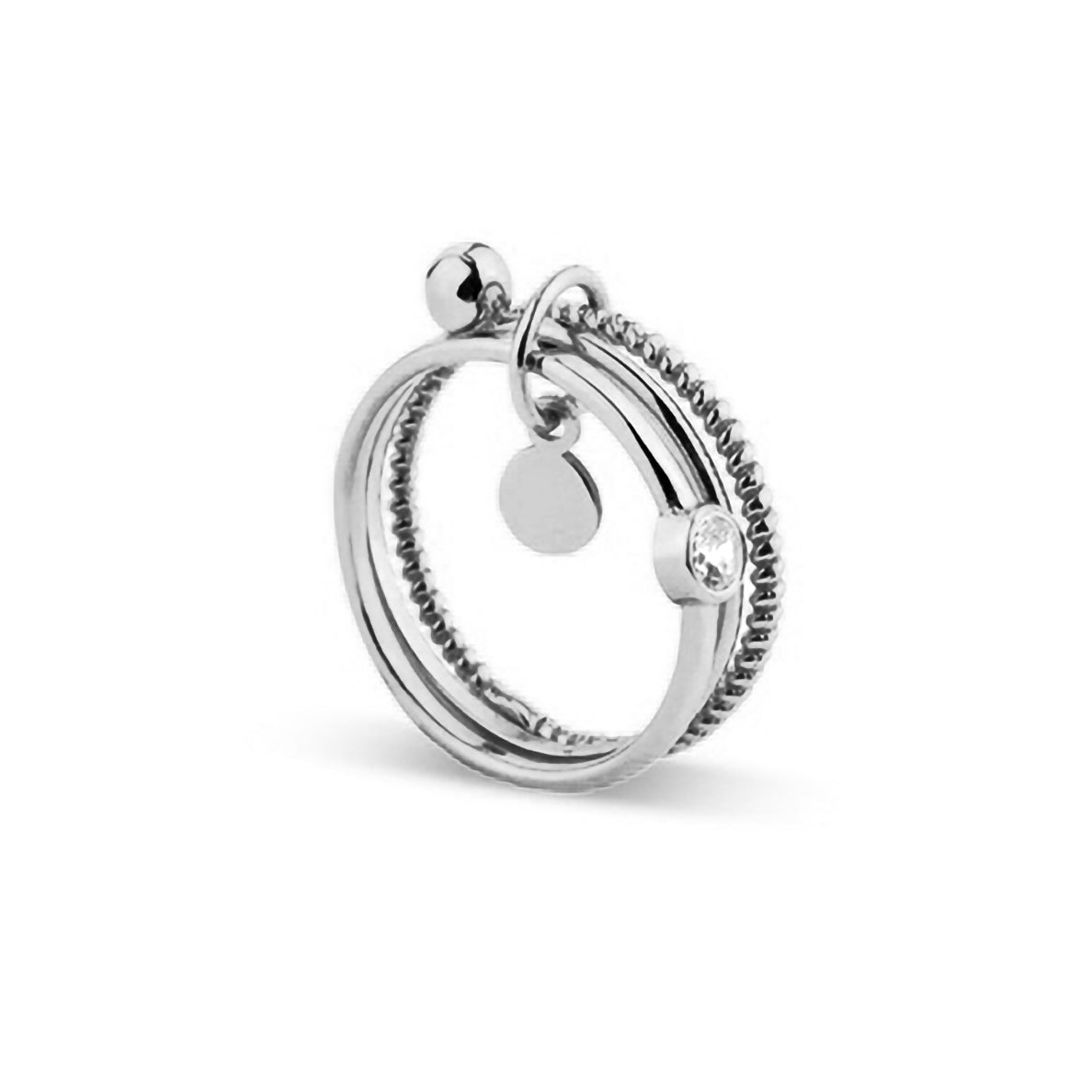 Charm Trio Silver Ring