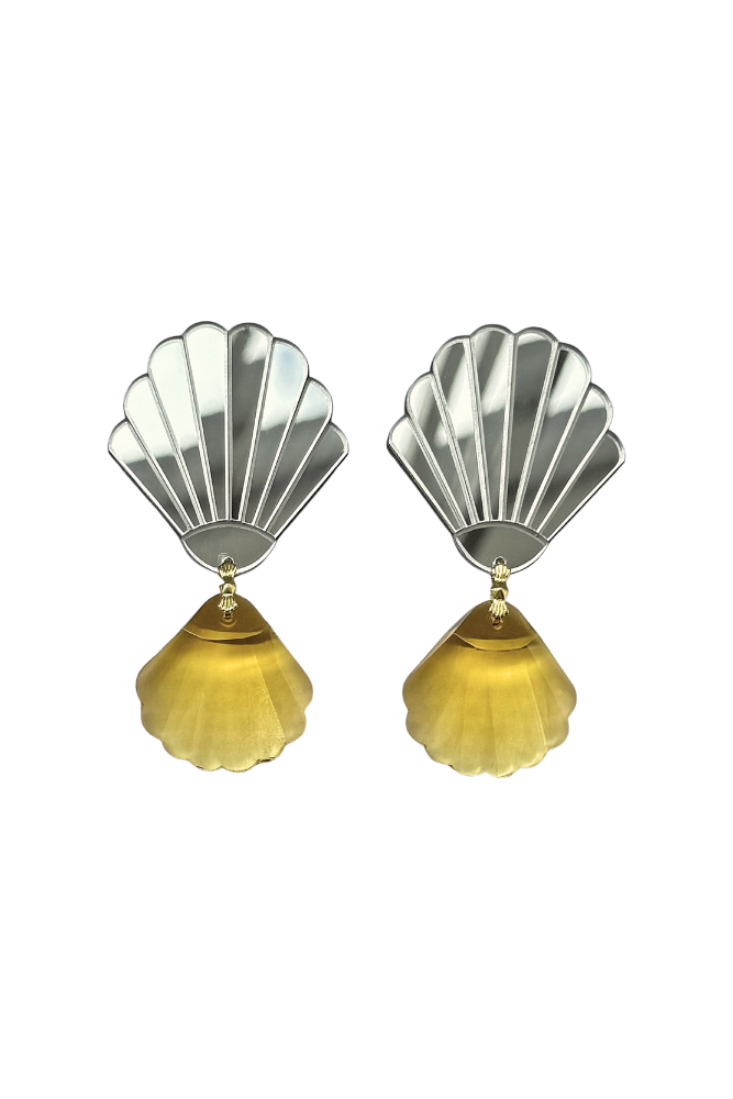 Shell Yellow Earrings