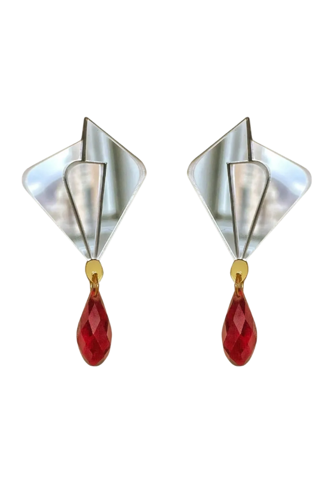 Lily Crystal Red Earrings