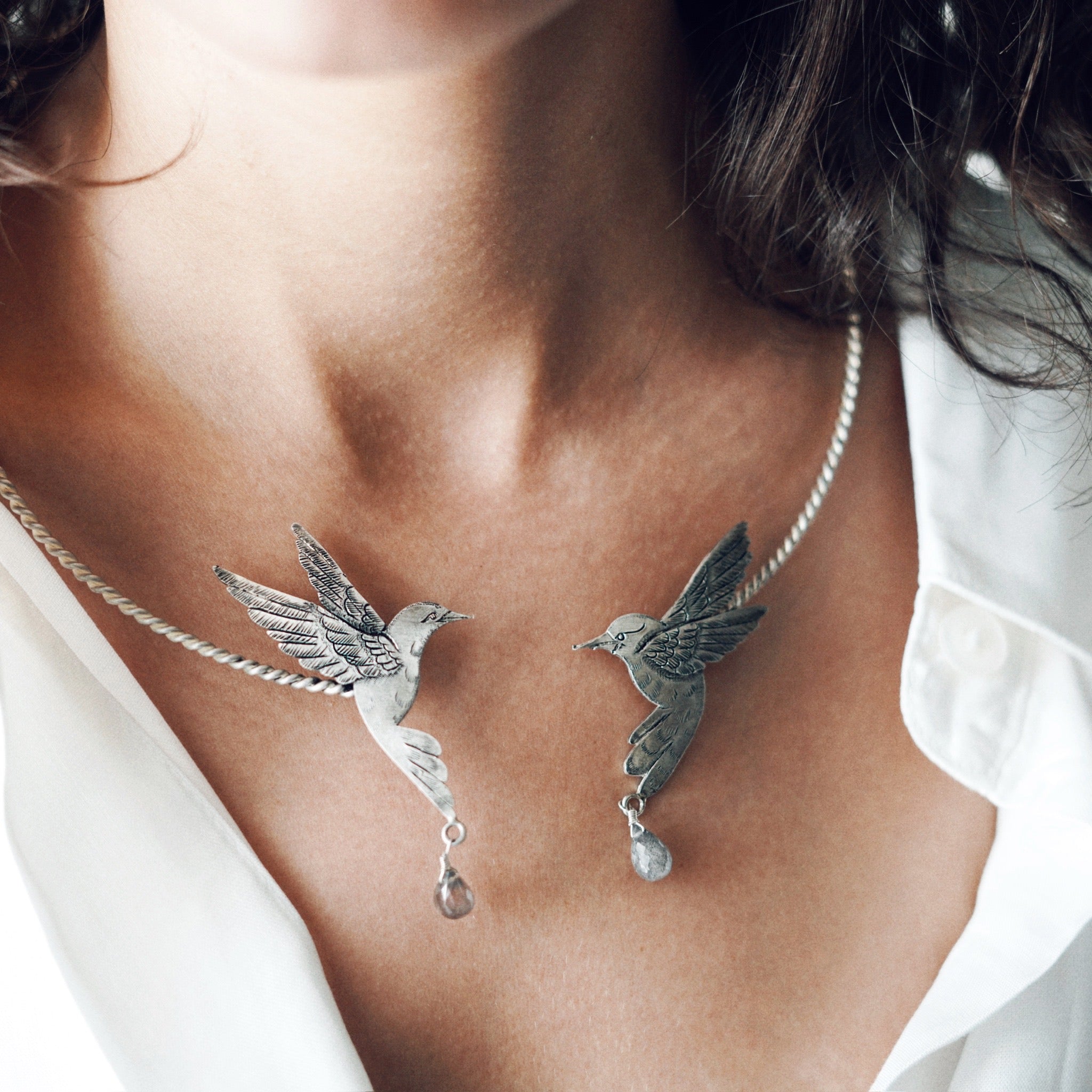 Silver Wings of Freedom Necklace