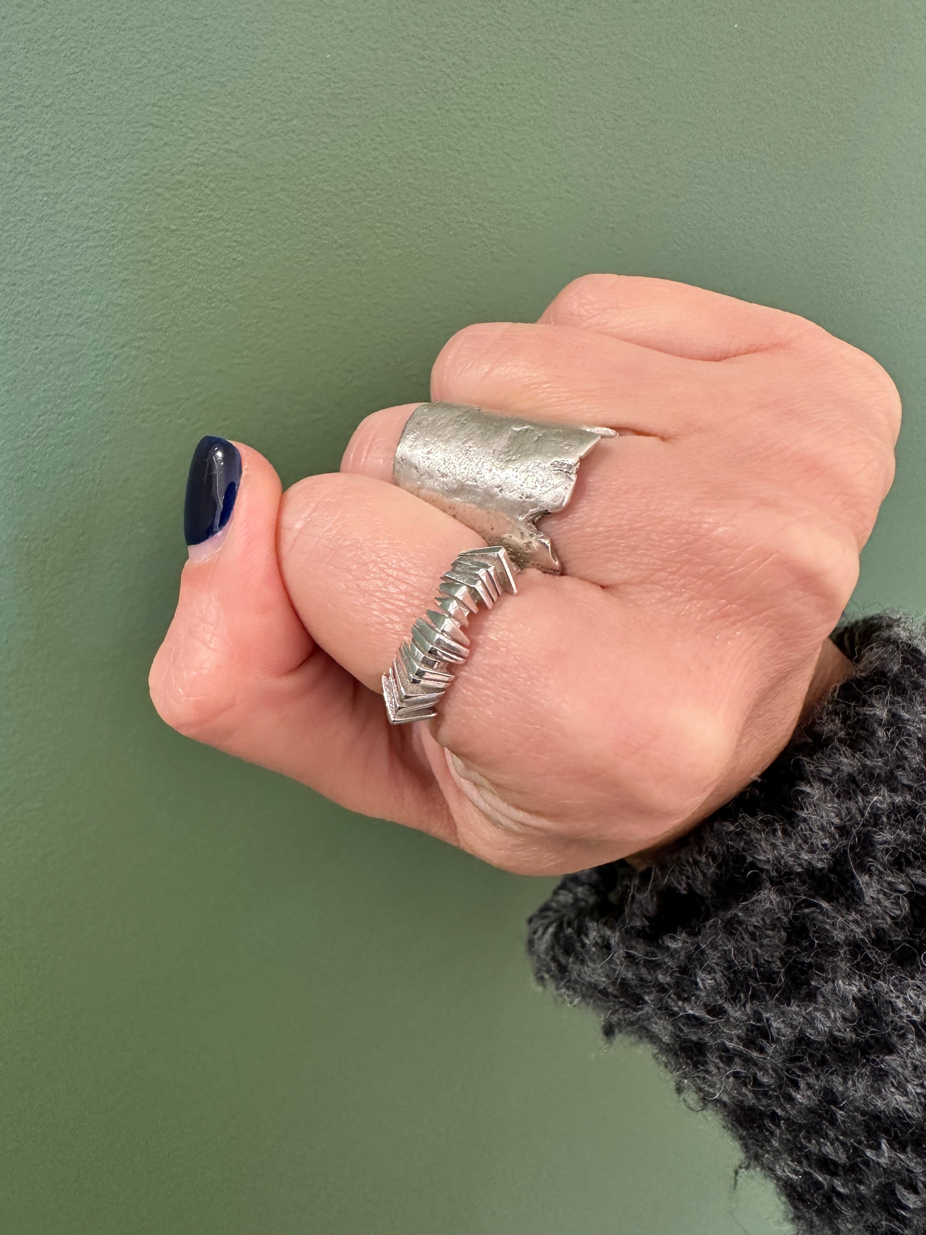 Raw Edge Silver Ring