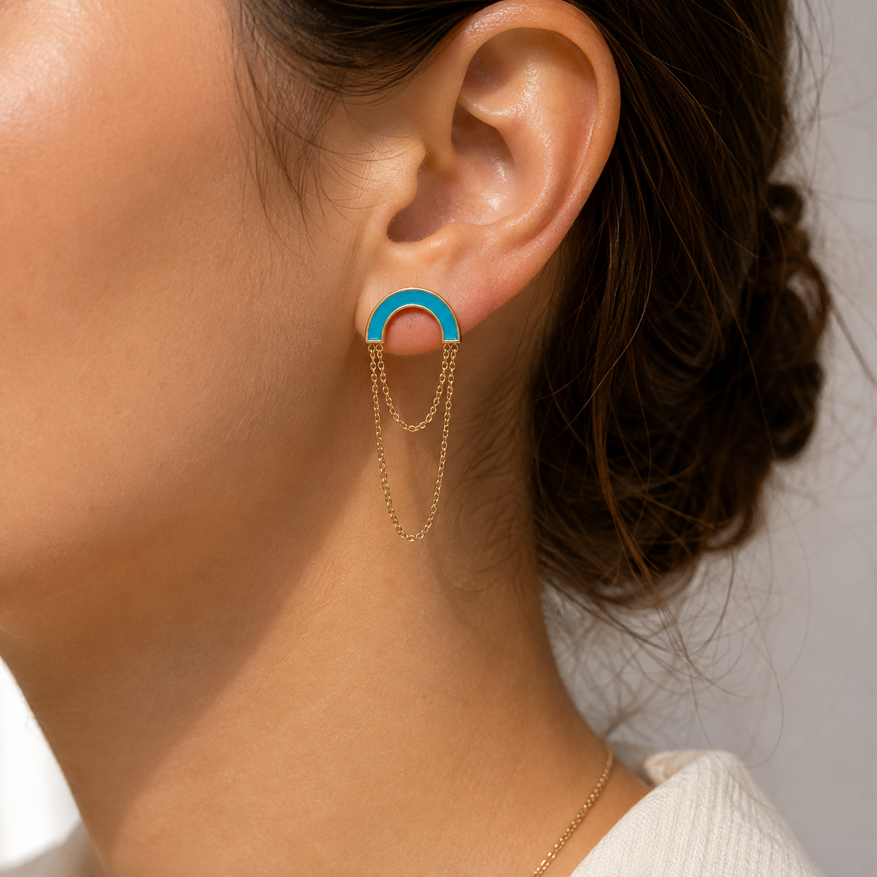 Arc Enamel Earrings