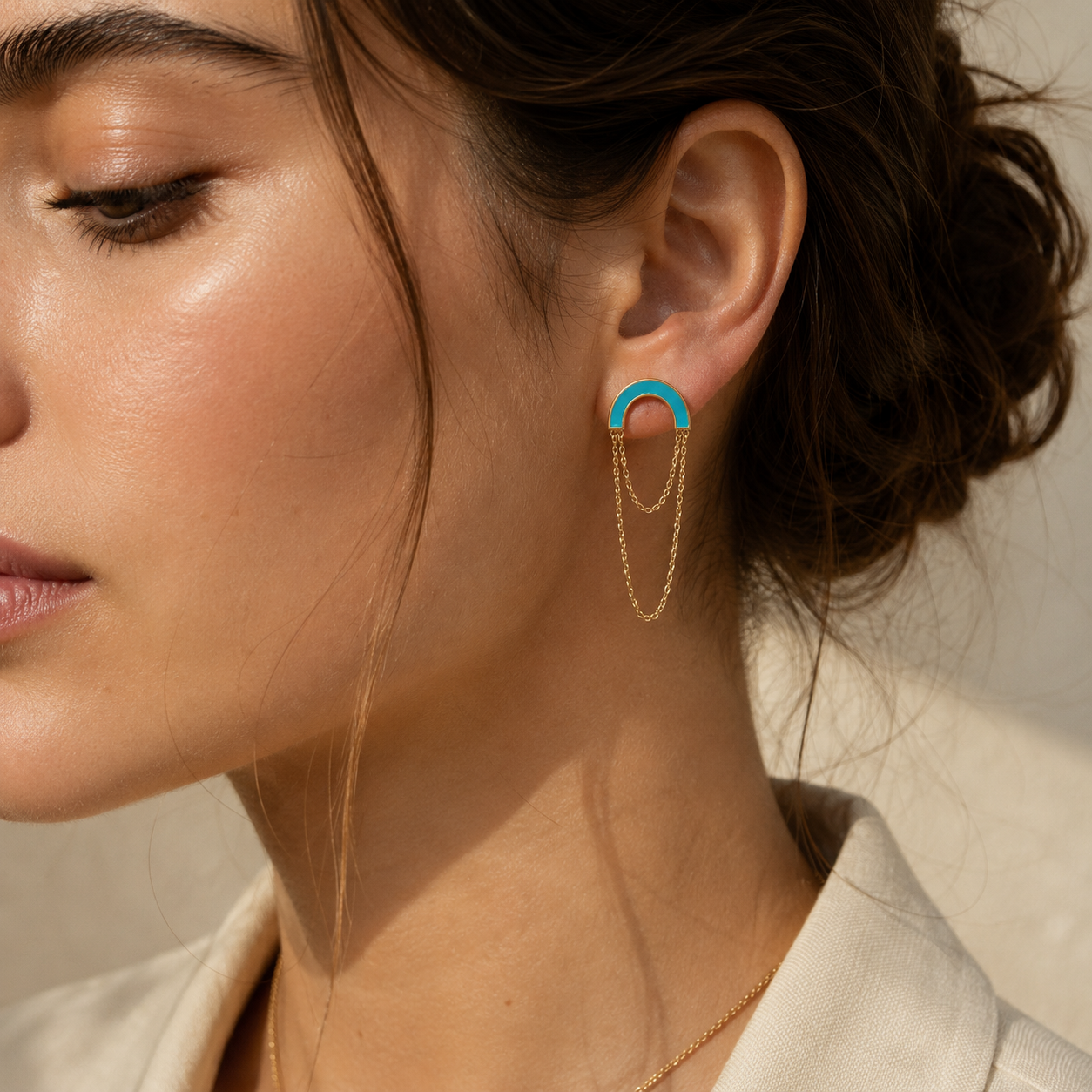 Arc Enamel Earrings