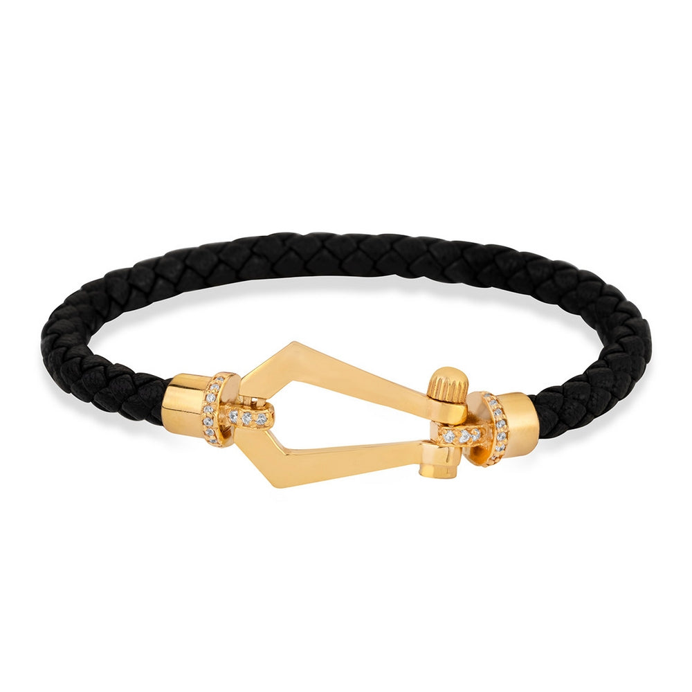 Modern Clasp Leather Bracelet