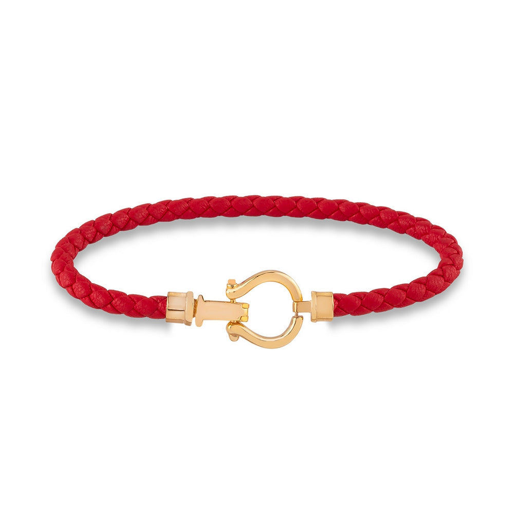 Gold Hook Leather Bracelet