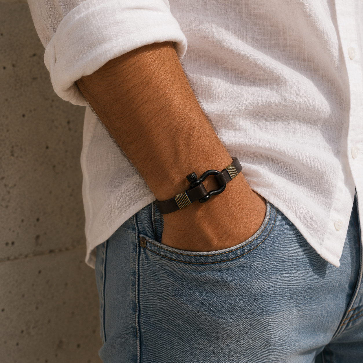 Blue Trim Flip-Lock Bracelet