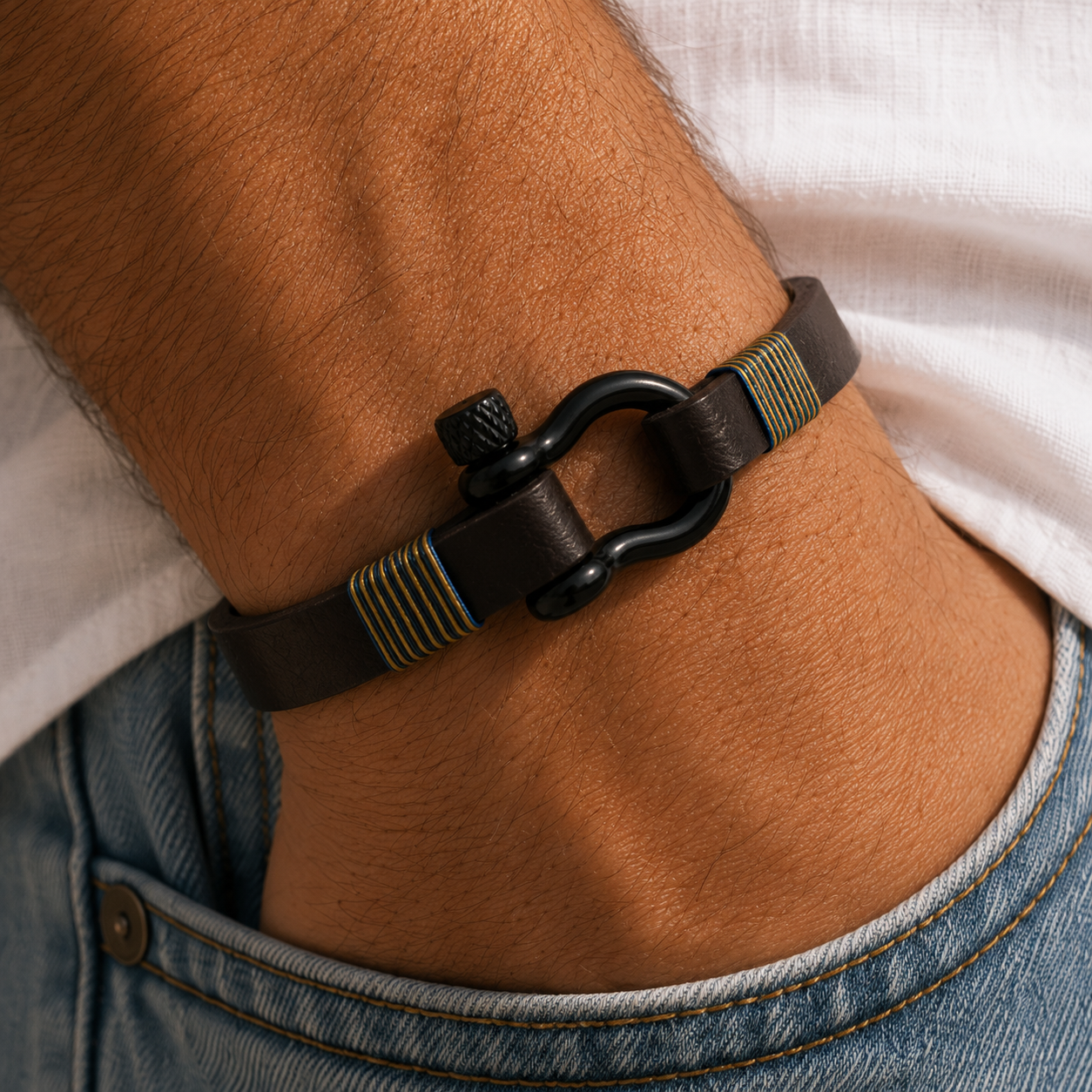 Blue Trim Flip-Lock Bracelet