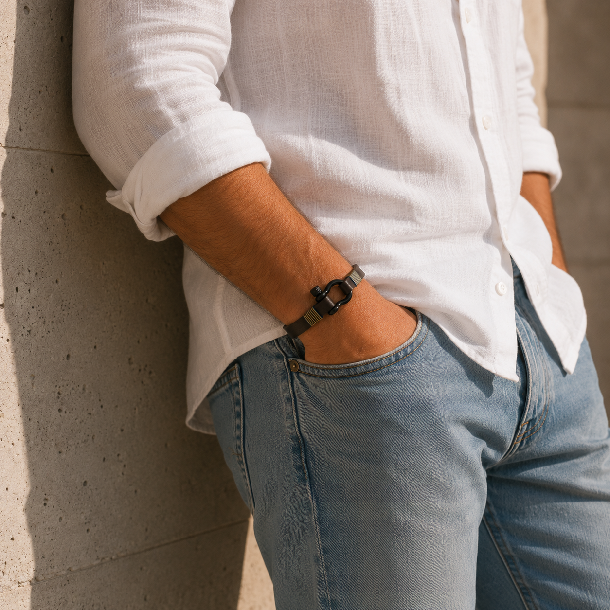 Blue Trim Flip-Lock Bracelet