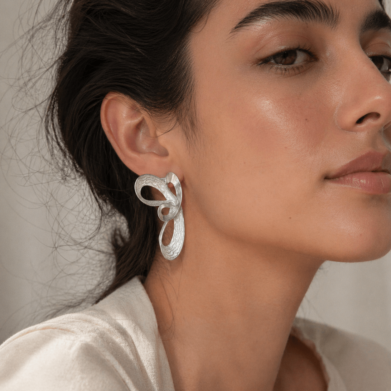 Butterfly Sculptural Silver Earrings - Earrings - Kia Concept Store