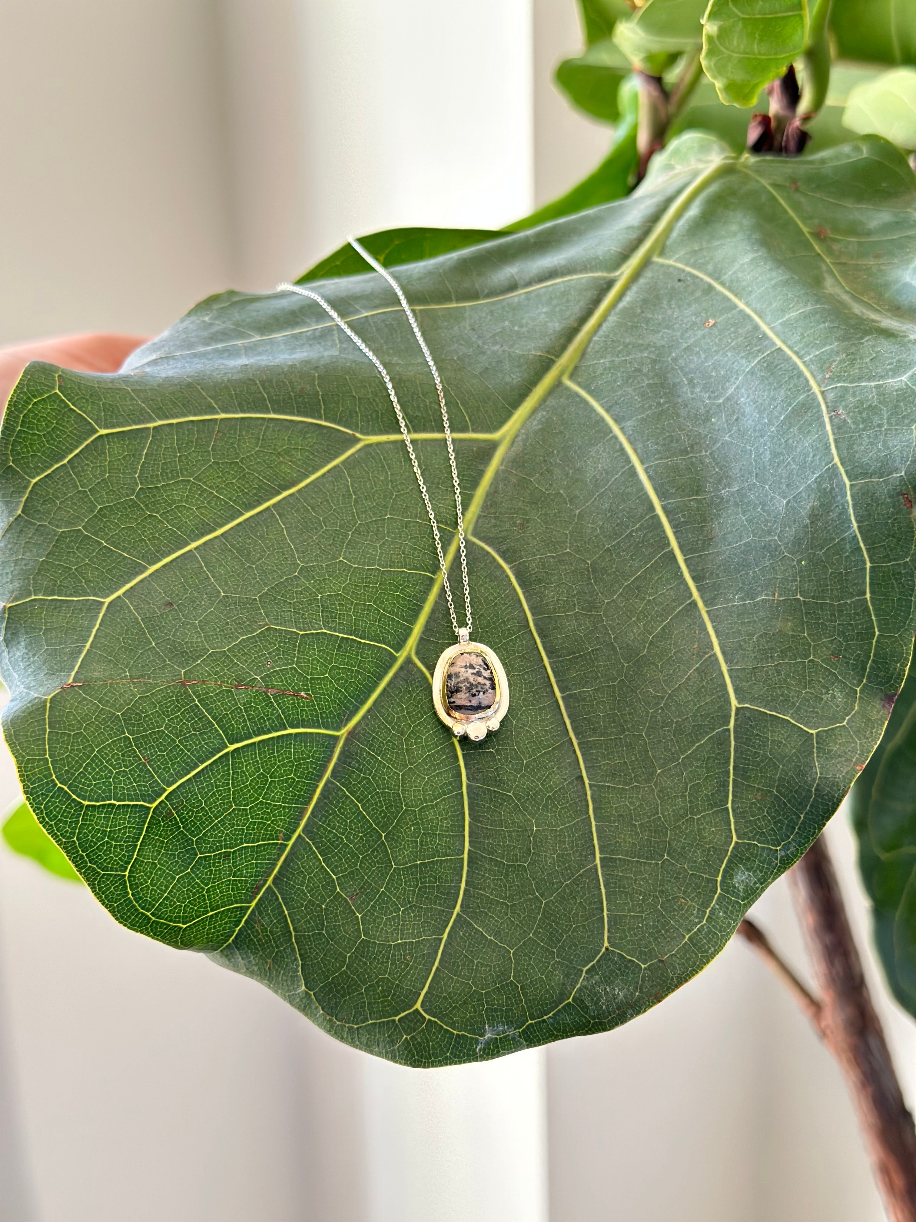 Golden Jasper Silver Pendant