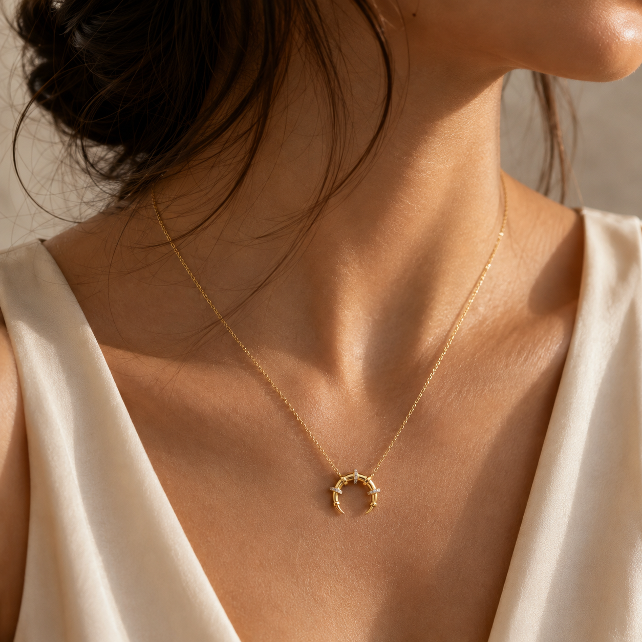 Selene Crescent Necklace