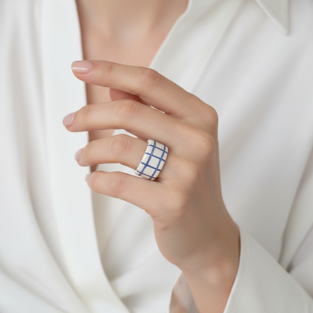 Blue Grid Ring