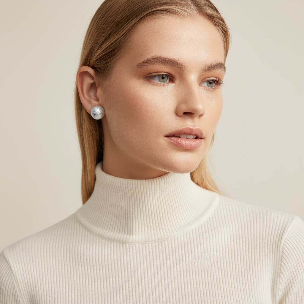 Frosted Sphere Studs - Earrings - Kia Concept Store