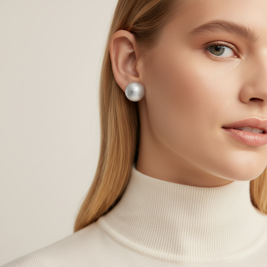 Frosted Sphere Studs - Earrings - Kia Concept Store