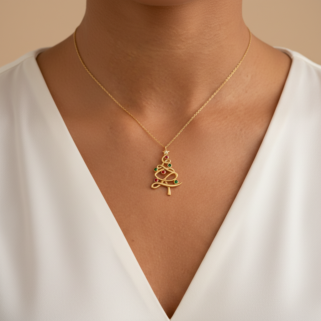 Festive Swirl Tree Necklace - Necklace - Kia Concept Store