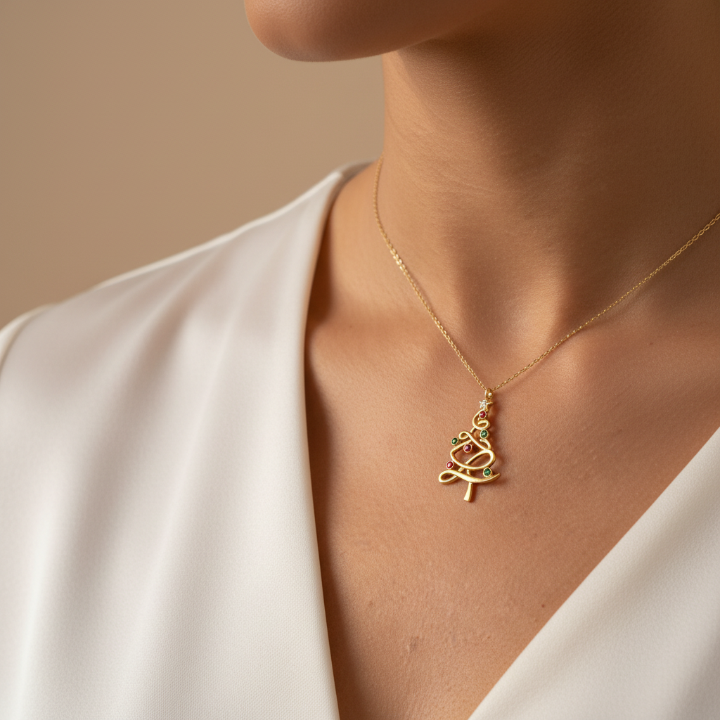 Festive Swirl Tree Necklace - Necklace - Kia Concept Store