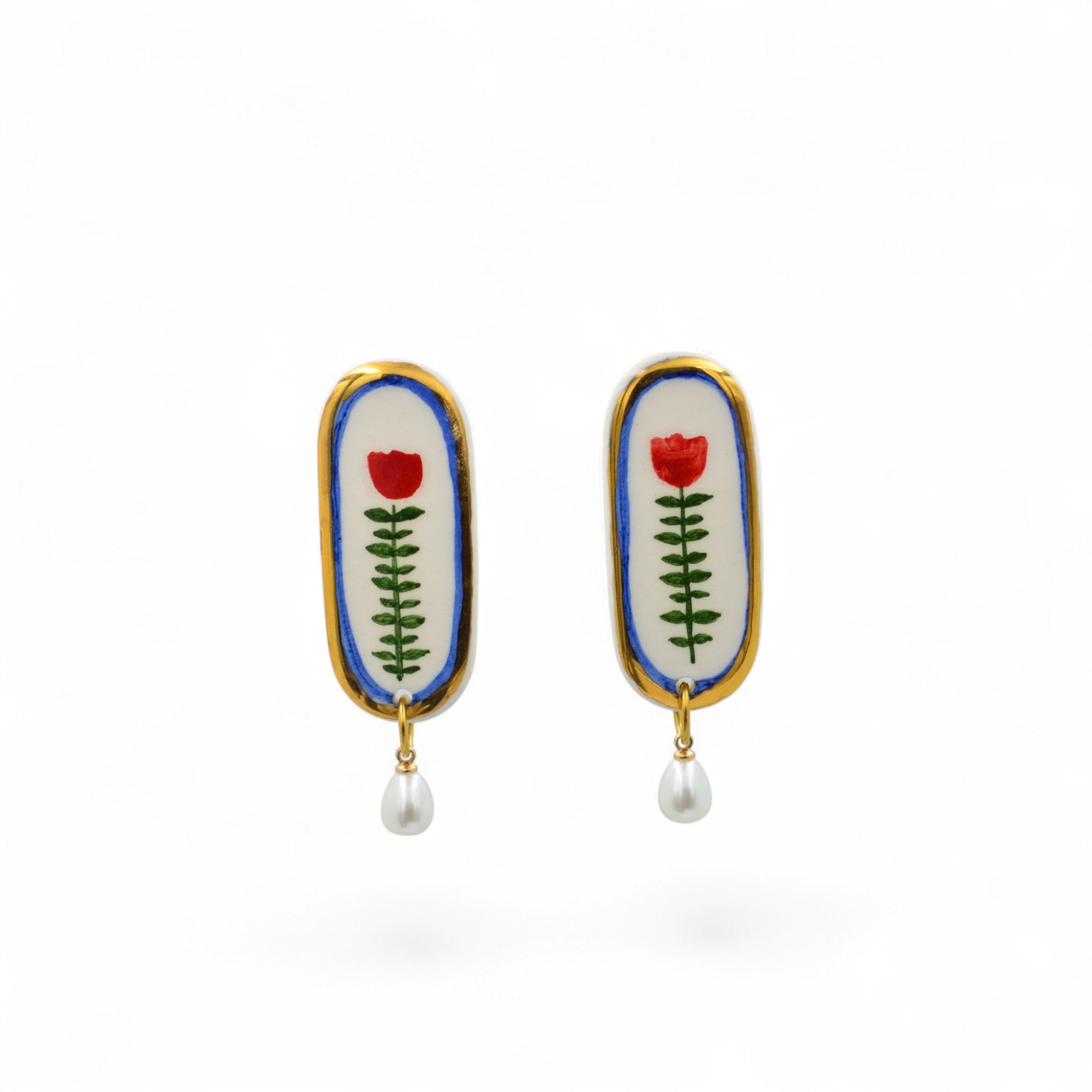 Istanbul Tulip Ceramic Earrings