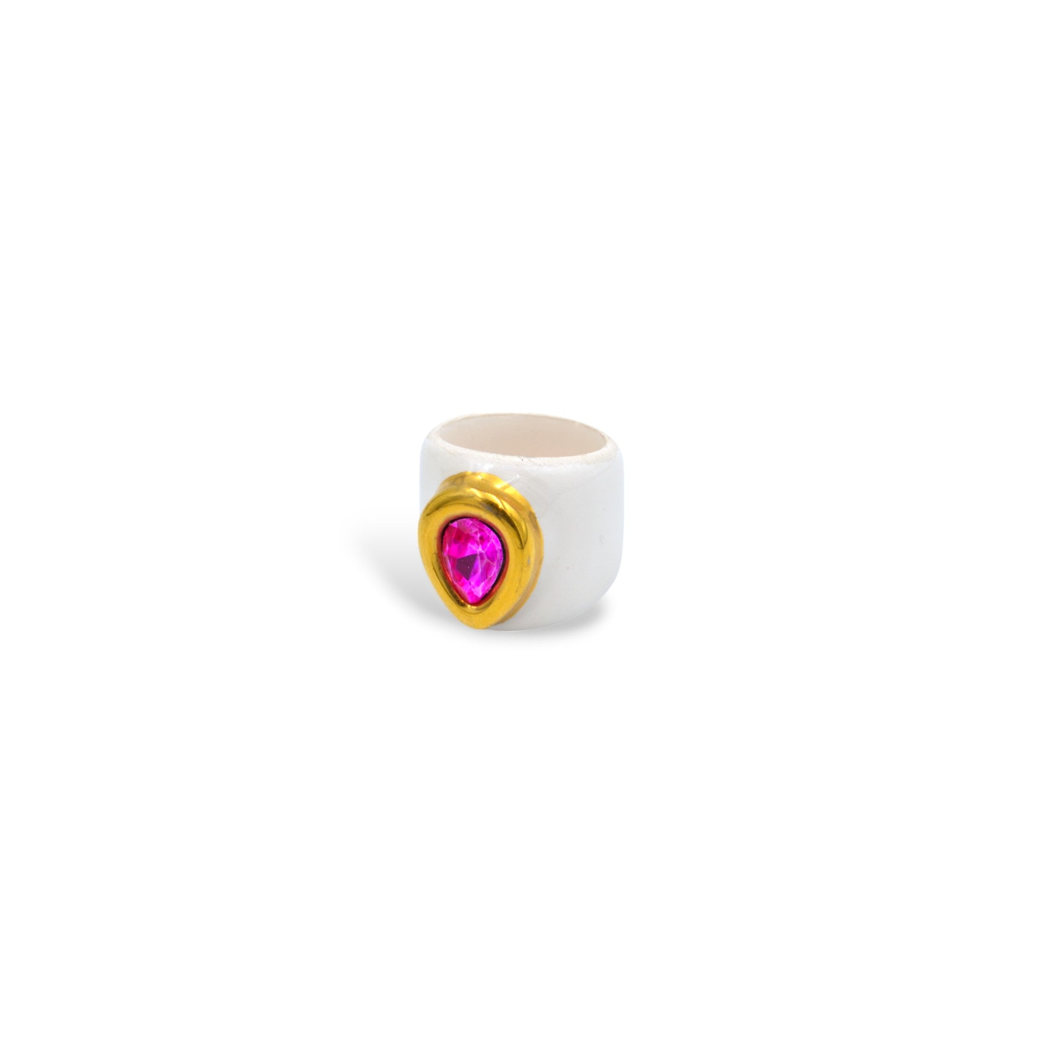 Teardrop Crystal Ceramic Ring