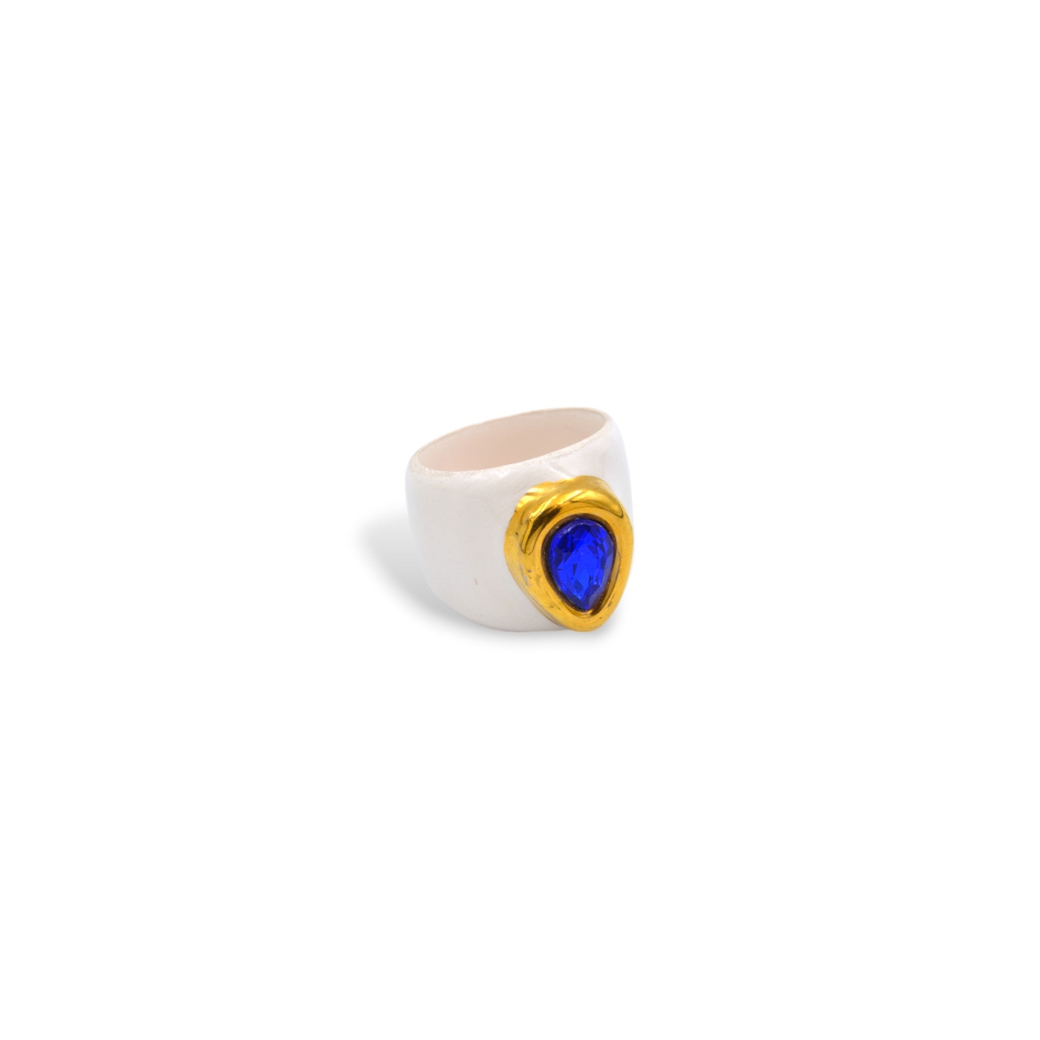 Teardrop Crystal Ceramic Ring