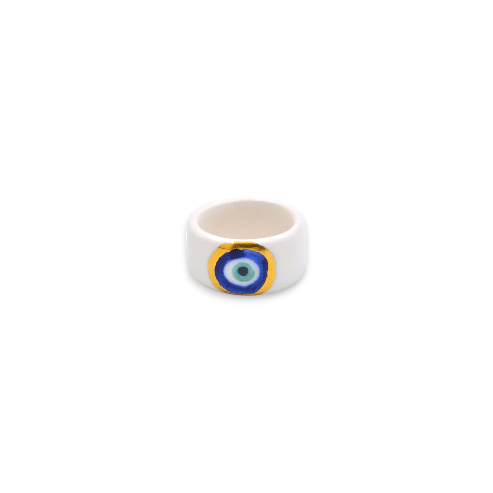 Evil Eye Harmony Ceramic Ring