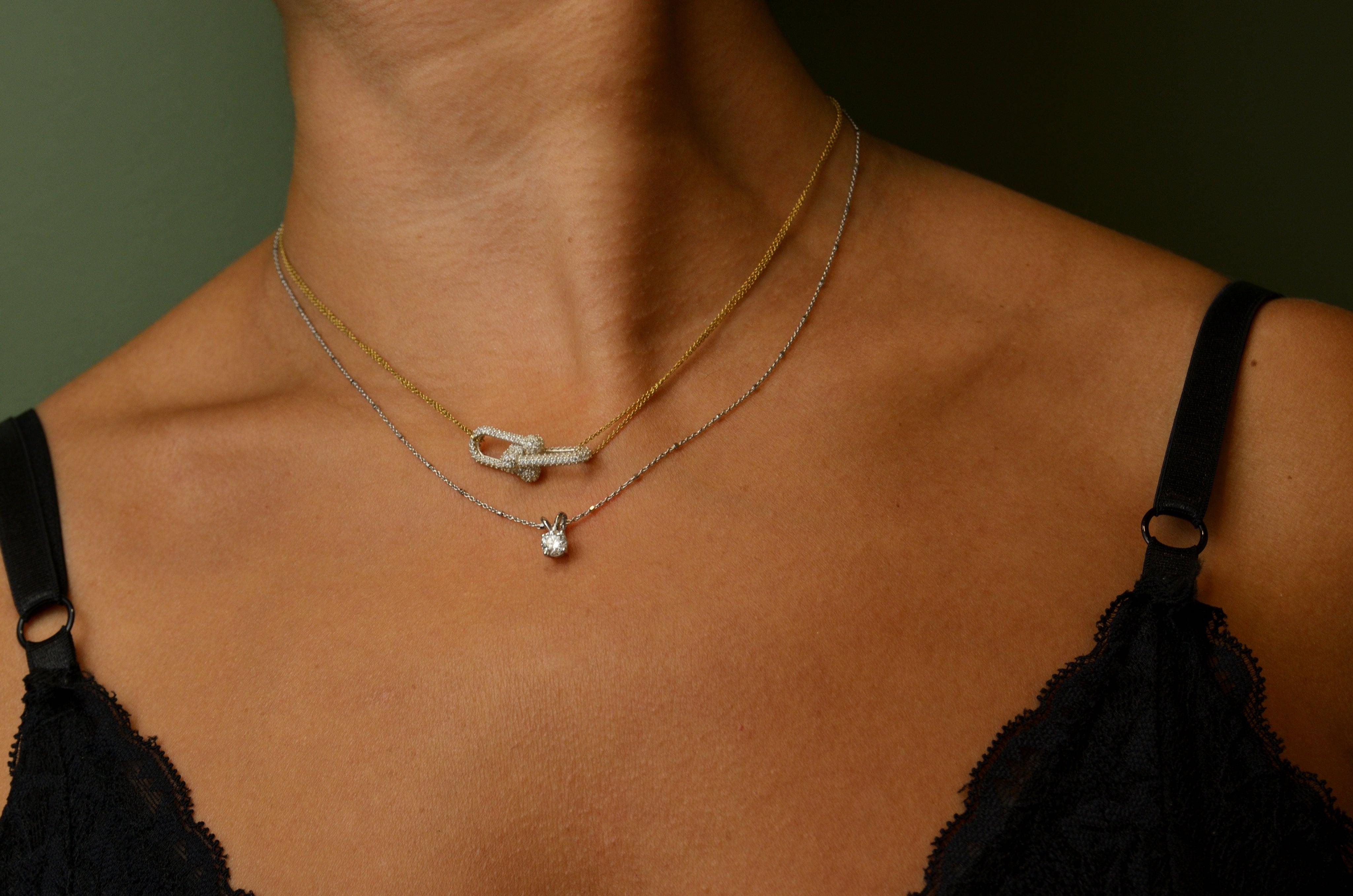 Luminous Glow Diamond Solitaire Necklace
