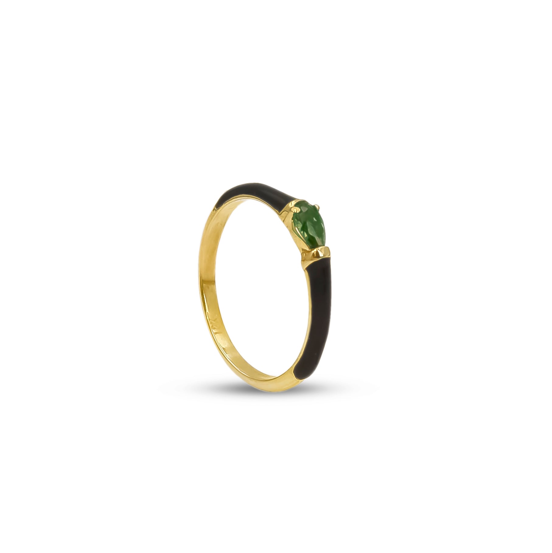 Black Glow Enamel Ring