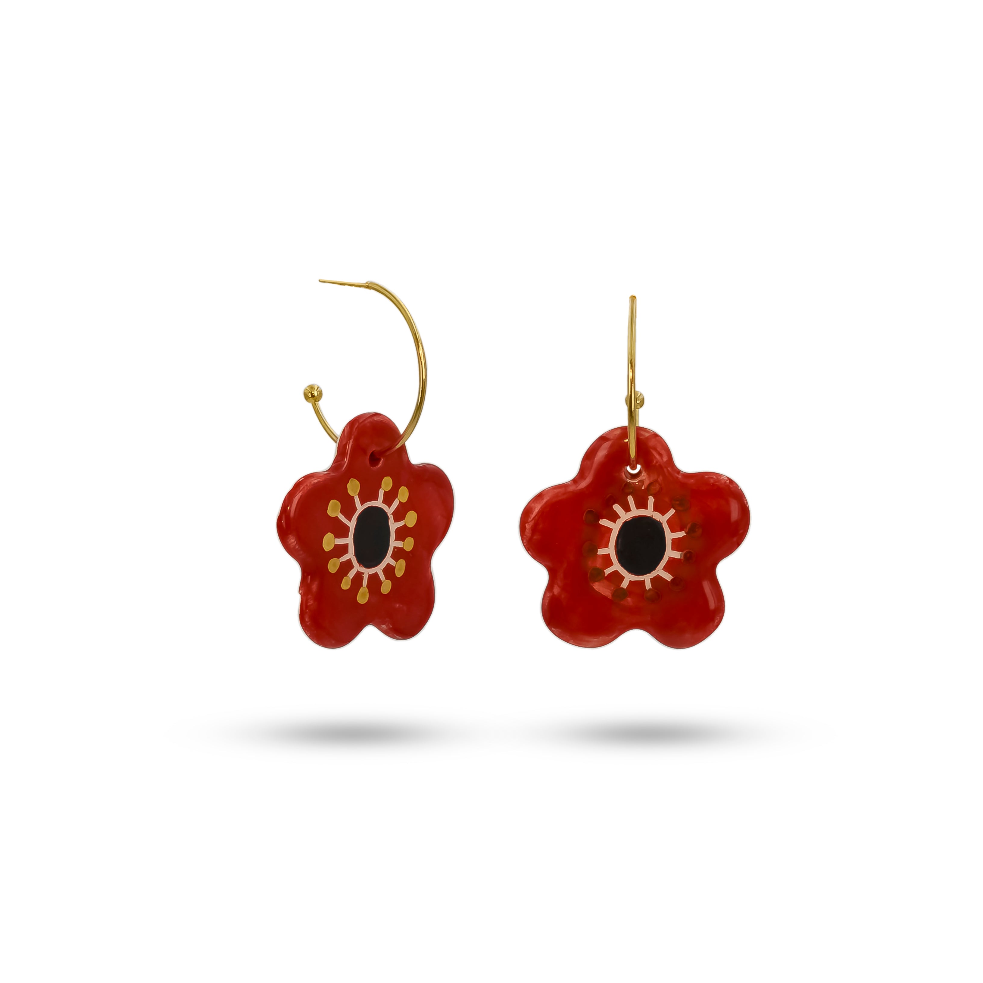 Miami Florals Ceramic Hook Earrings