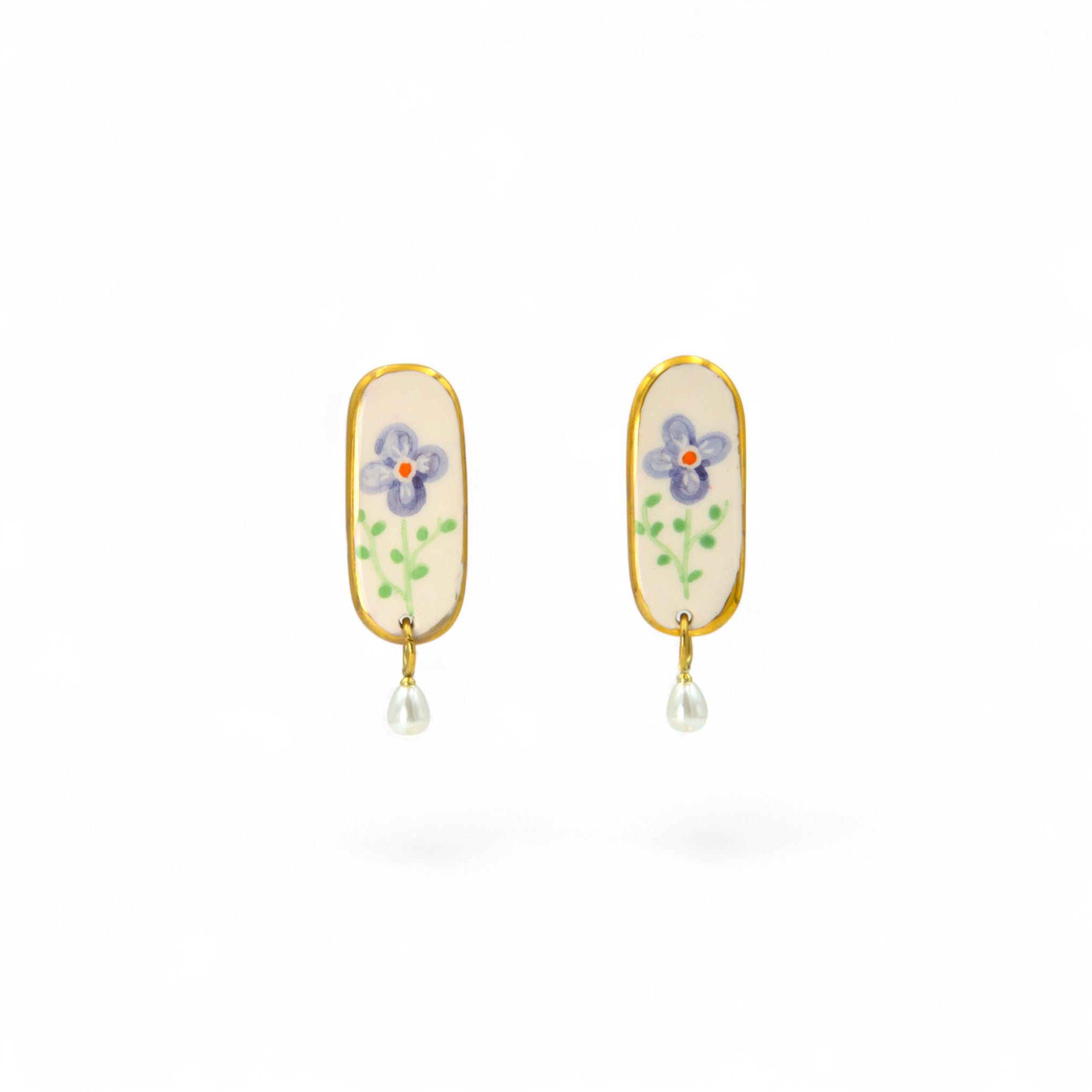Kyoto Garden Ceramic Hook Earrings