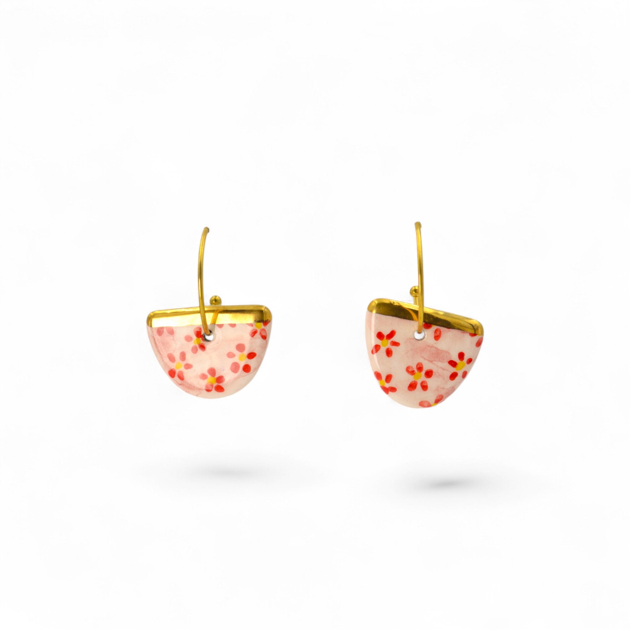 Lisbon Petals Ceramic Hook Earrings