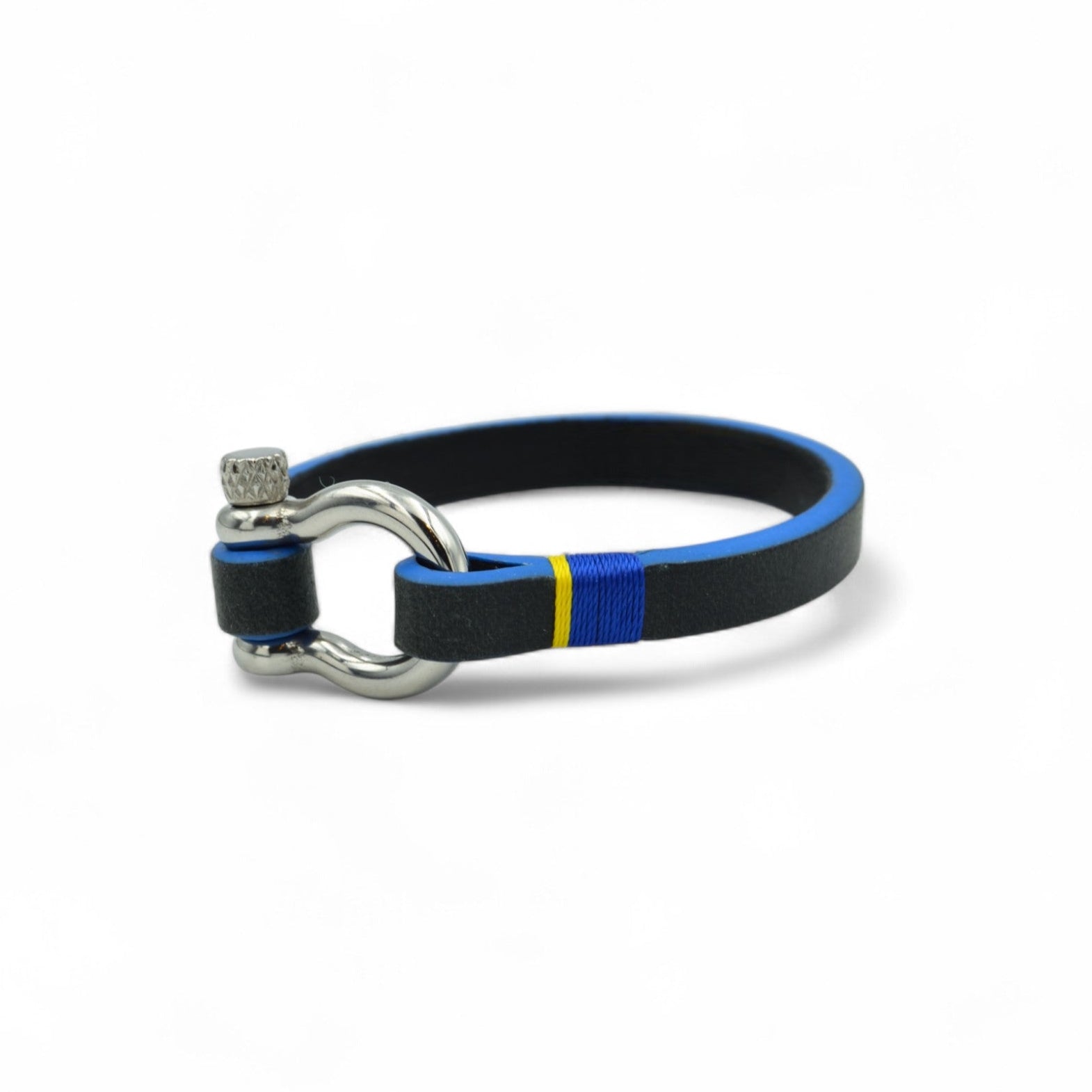Black & Blue Flip - Lock Leather Bracelet - Bracelet - Kia Concept Store