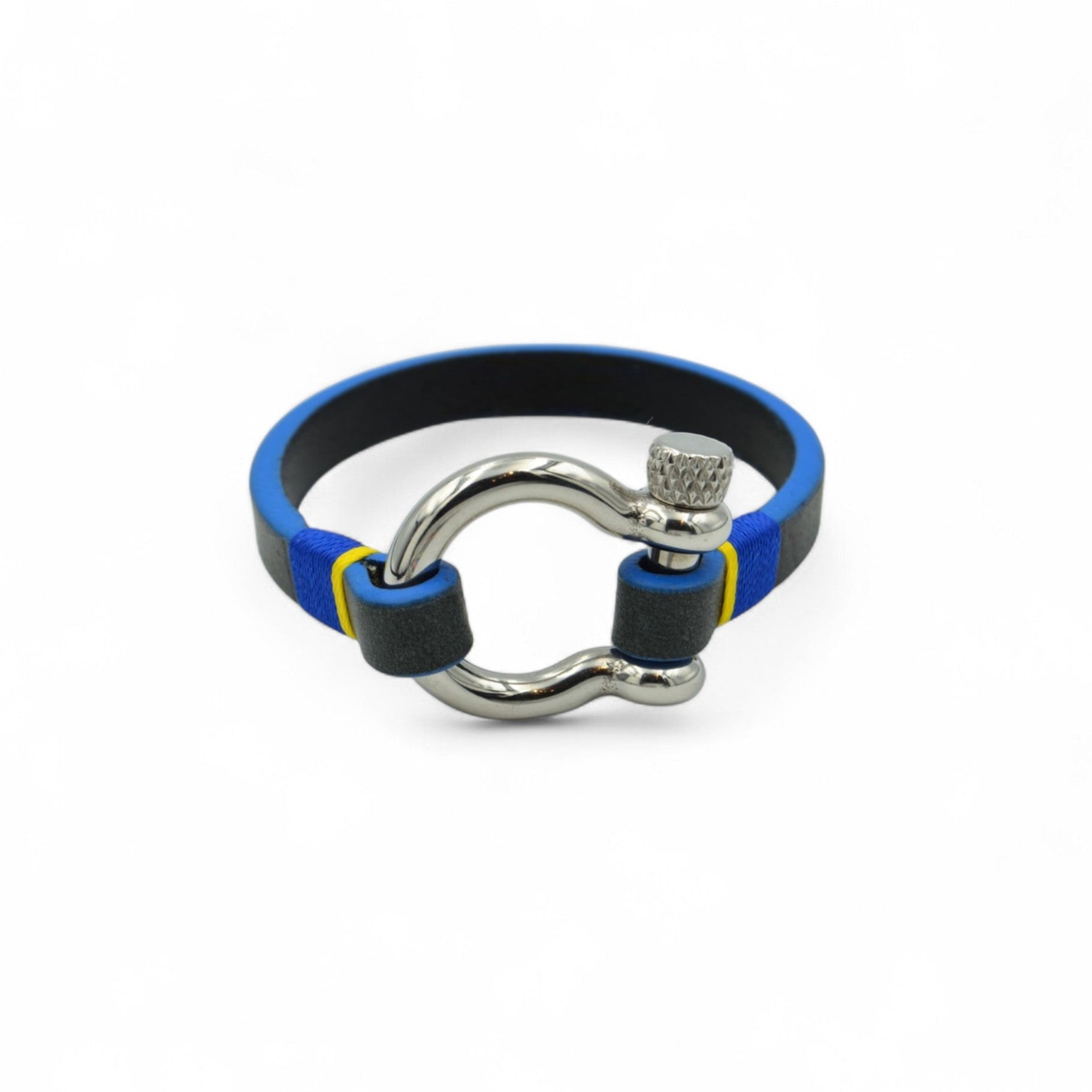 Black & Blue Flip - Lock Leather Bracelet - Bracelet - Kia Concept Store