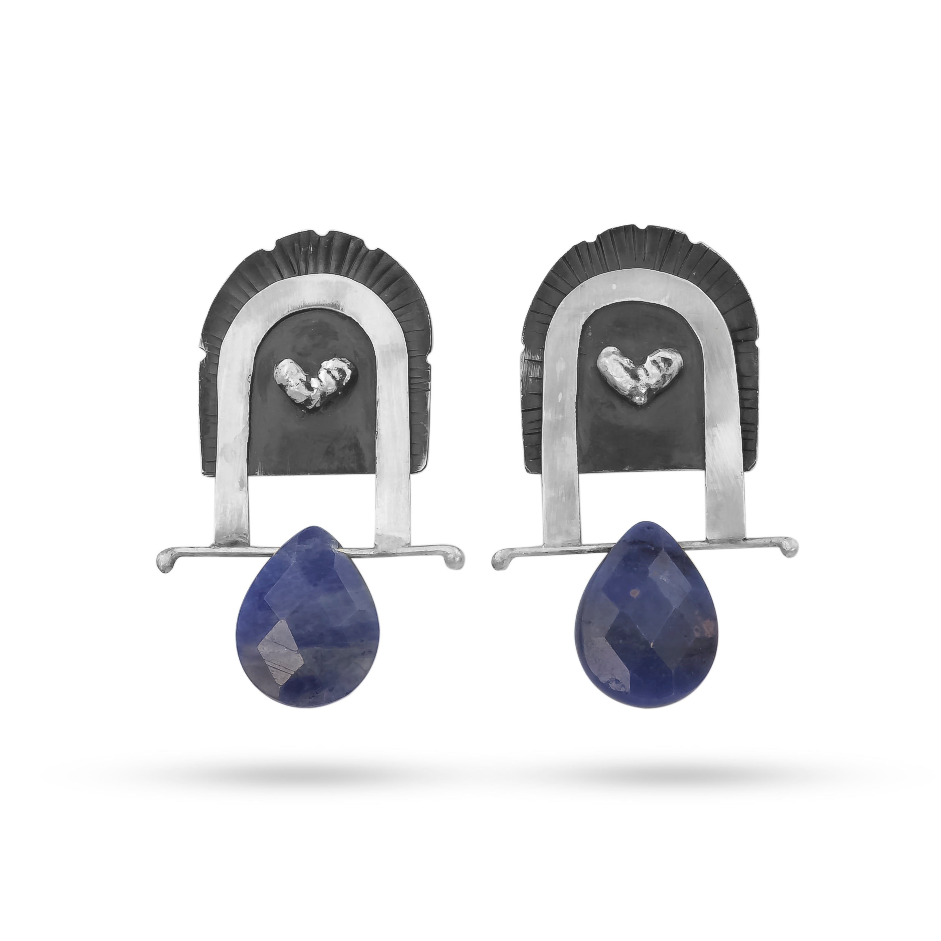 Heart & Lapis Elegance Earrings