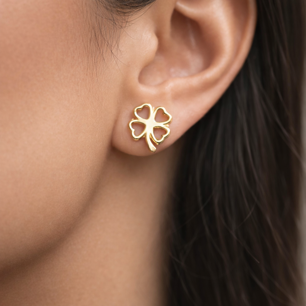 Heart Clover Studs
