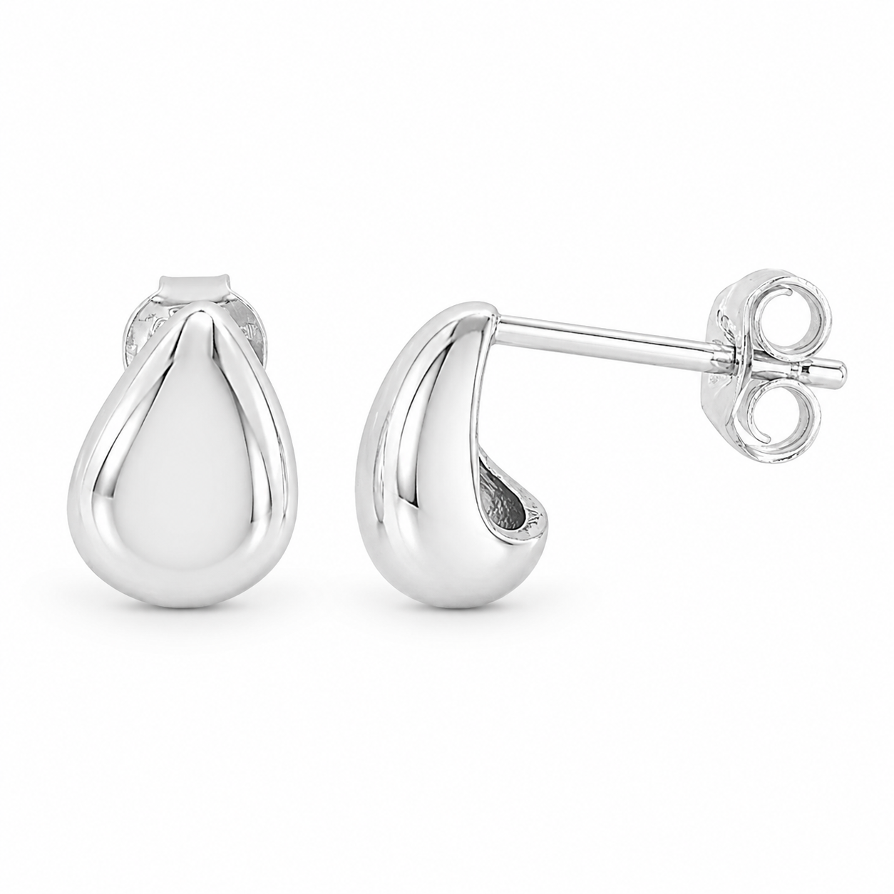 Dewdrop Silver Stud Earrings