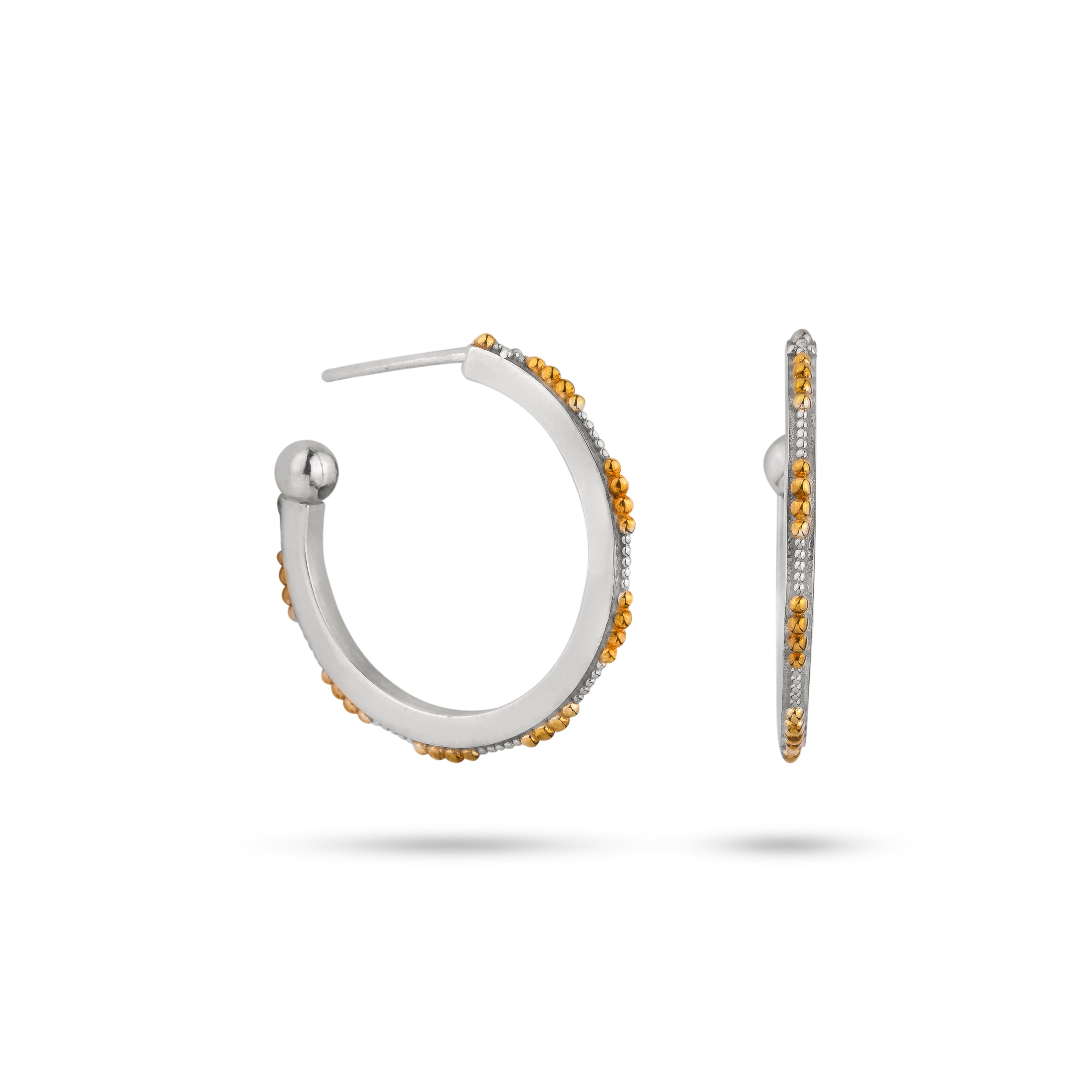 Dual Tone Hoop Earrings