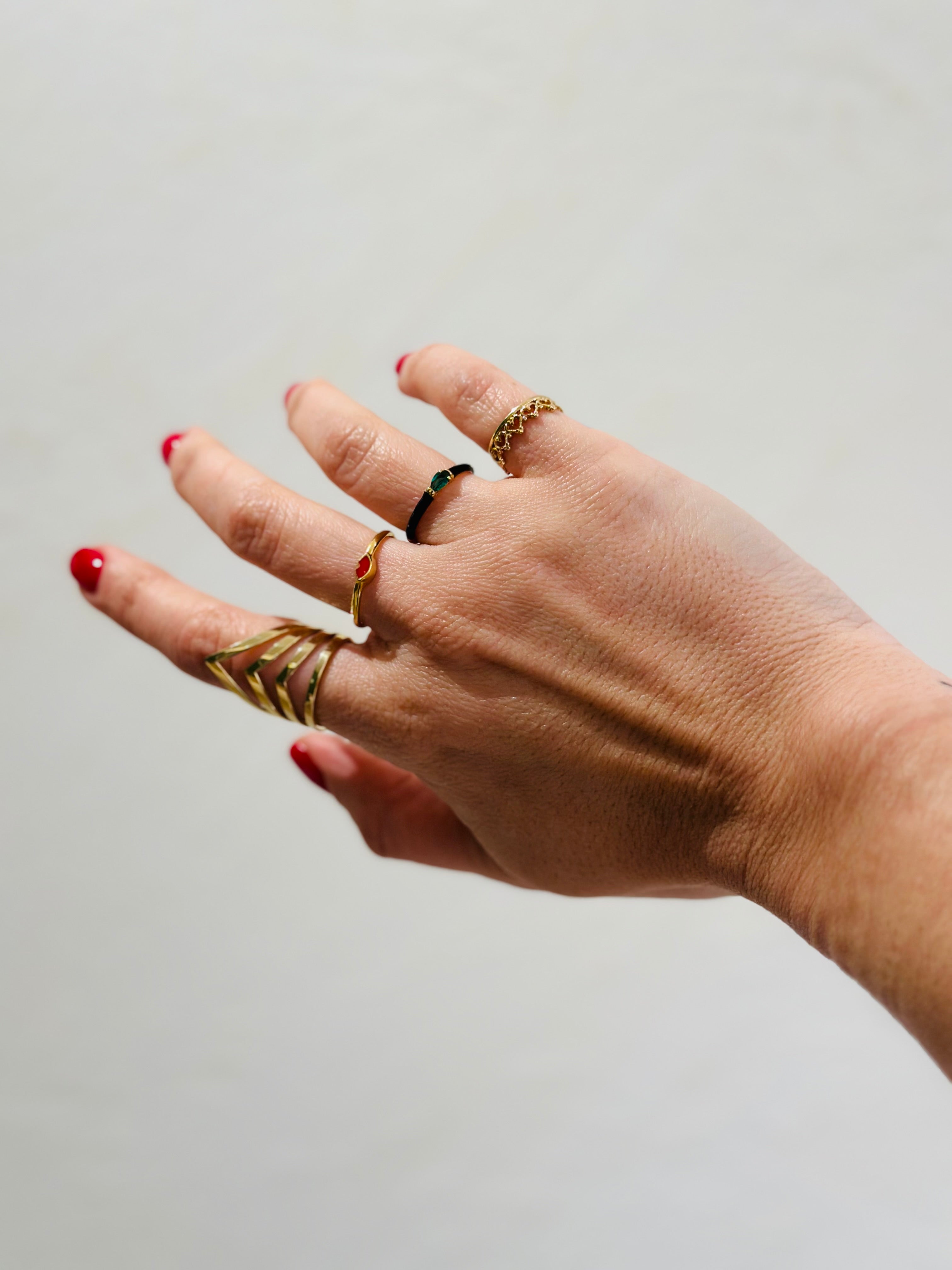 Black Glow Enamel Ring