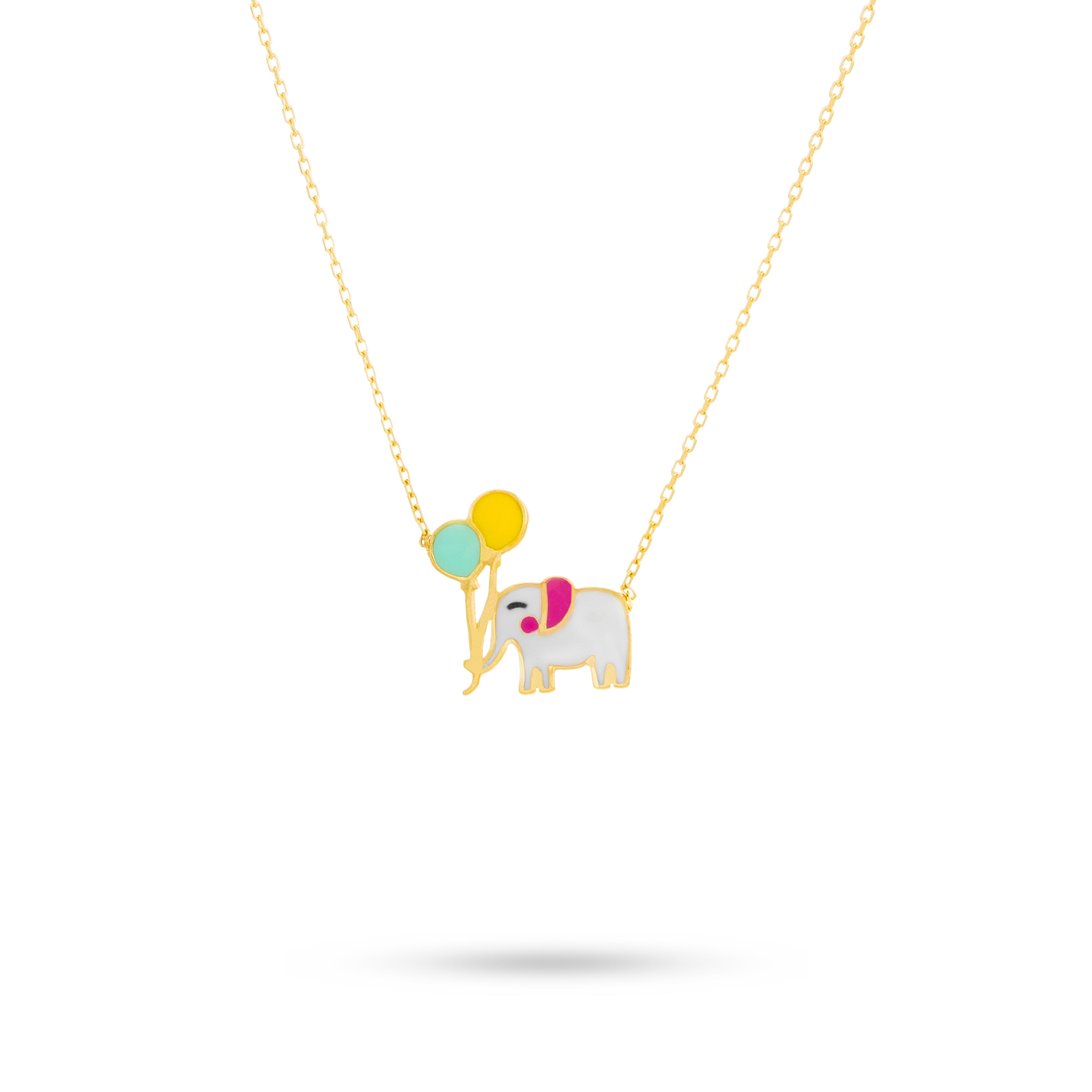 Enamel Happy Elephant On Chain