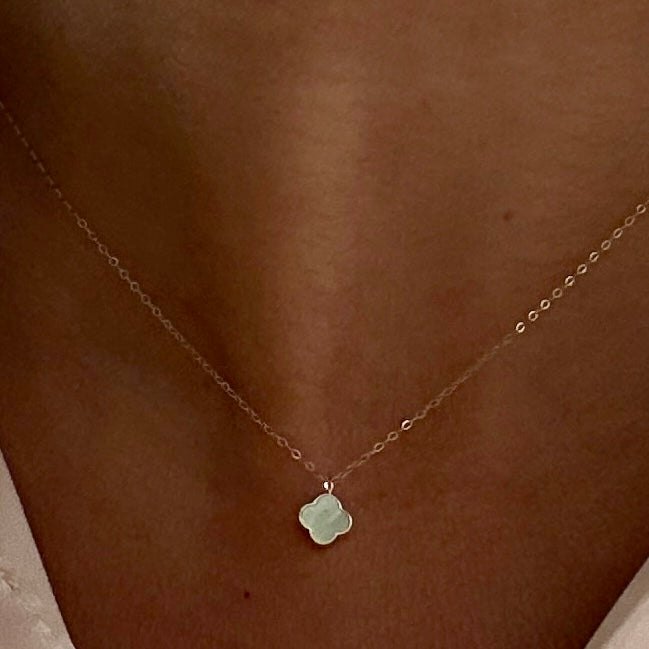 Petite Pearl Clover Necklace