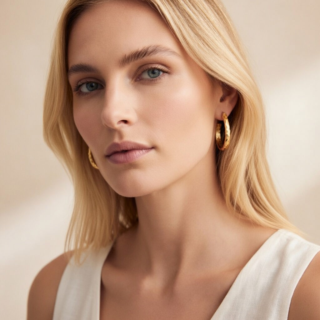 Golden Rhythm Hoop Earrings