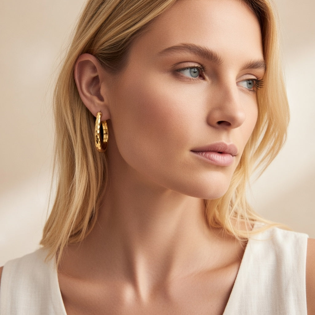 Golden Rhythm Hoop Earrings