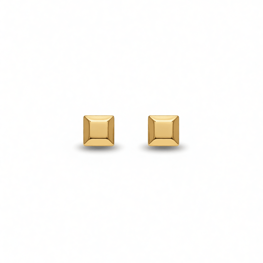 Golden Cube Studs - Earrings - Kia Concept Store