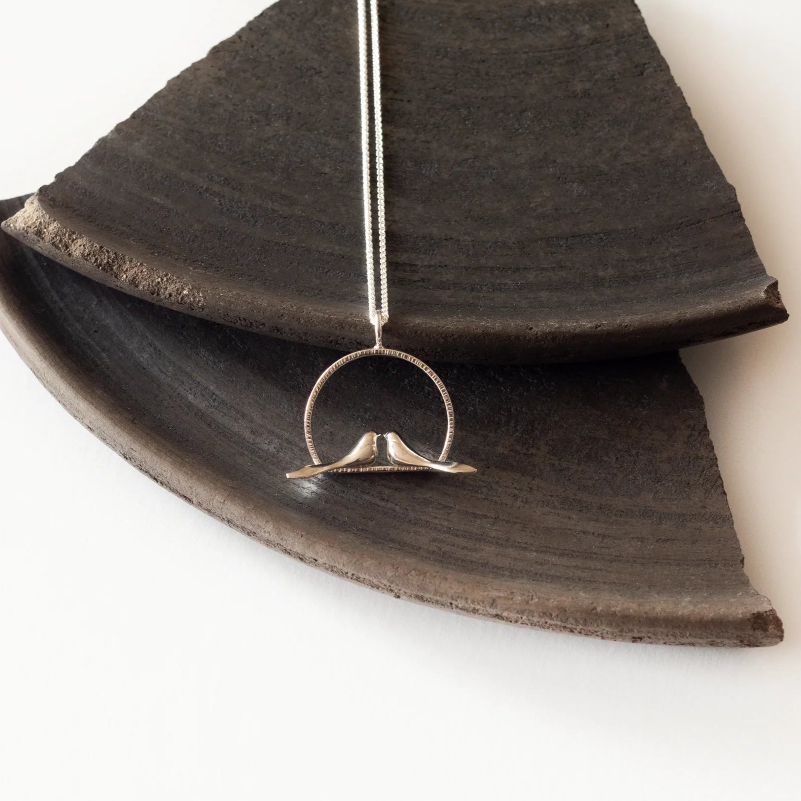 Sterling Silver Two Birds Necklace