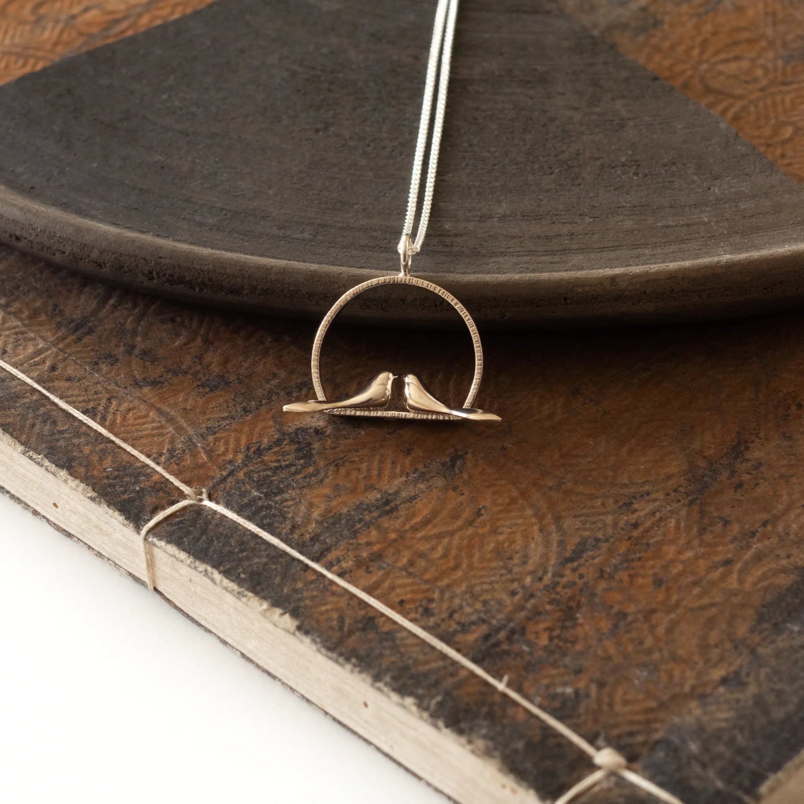 Sterling Silver Two Birds Necklace